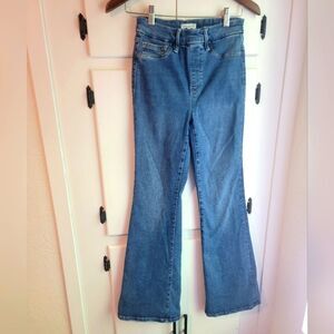 Good American Jeans Power Stretch Pull On Flare Leg Stretch Denim 2